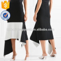 New Fashion Asymmetric Two-tone Crepe Midi Skirt DEM/DOM Manufacture Wholesale Fashion Women Apparel (TA5166S)